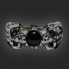 Double Skull w Black Gem - Biker Alley