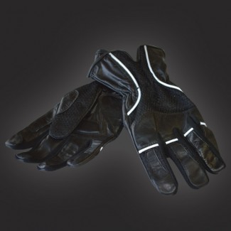 Black genuine leather gloves