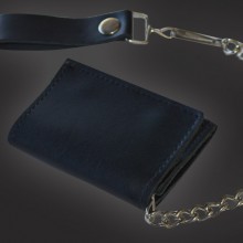 Leather wallet with chain
