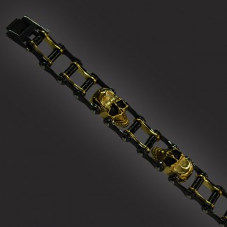 Wide & Heavy Links w/ Gold Skull 