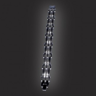 Stainless Steele 1/2 Width-Blk Links Stainless Steele 1/2 Width-Blk Links