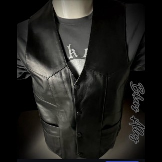 Men's Classic Plain Leather Vest