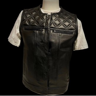 Men's Leather w/ Quilted Diamond Pattern  
