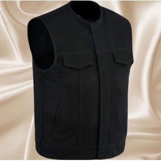 Men's Black Denim Vest  