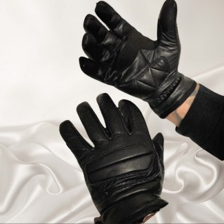 Leather Padded Knuckle Motorcycle Glove