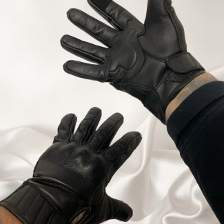 Hard Knuckle Leather Motorcycle Glove 