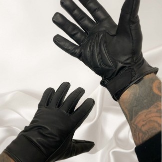 Plain Leather Motorcycle Gloves